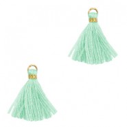 Ibiza style Tassel 1.5cm Gold-turquoise green